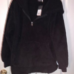black sherpa sweatshirt